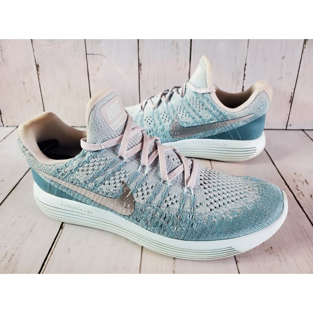 Nike Lunar Epic Low Flyknit 2 Women's 9.5 Shoes Grey Glacier Blue 863780-405